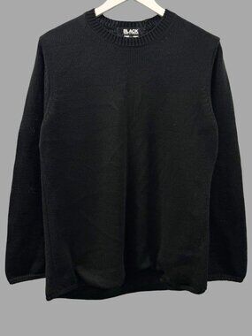 COMME des GARCONS BLACK AD 2021 Black Crewneck Sweater Sz L Acrylic